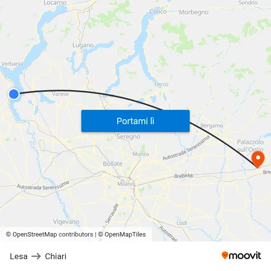 Lesa to Chiari map