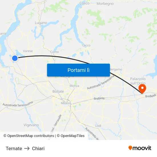 Ternate to Chiari map