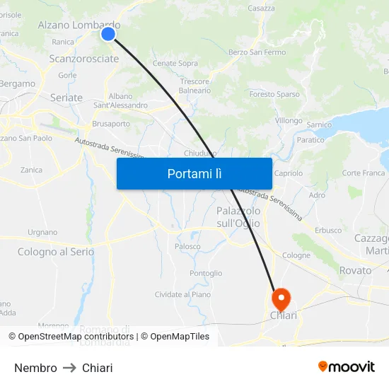 Nembro to Chiari map