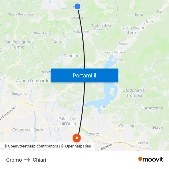 Gromo to Chiari map