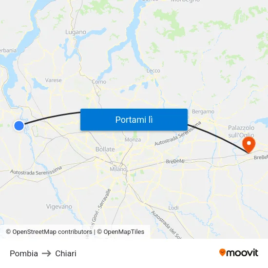 Pombia to Chiari map