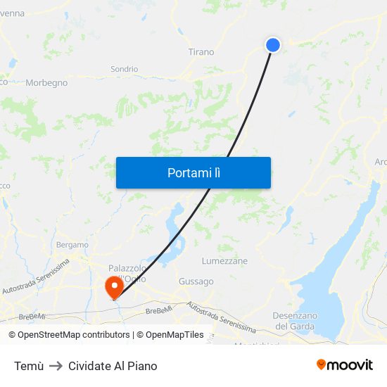 Temù to Cividate Al Piano map