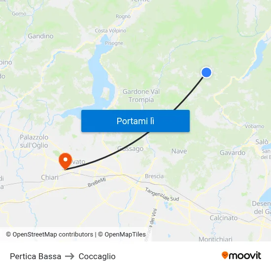 Pertica Bassa to Coccaglio map