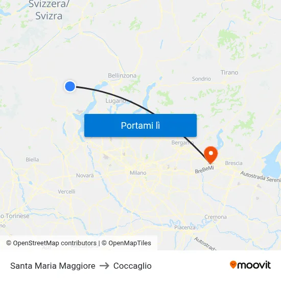 Santa Maria Maggiore to Coccaglio map