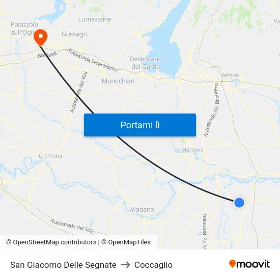 San Giacomo Delle Segnate to Coccaglio map