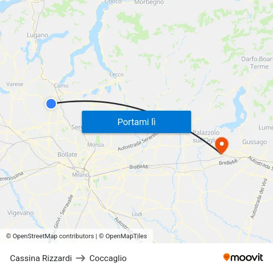 Cassina Rizzardi to Coccaglio map