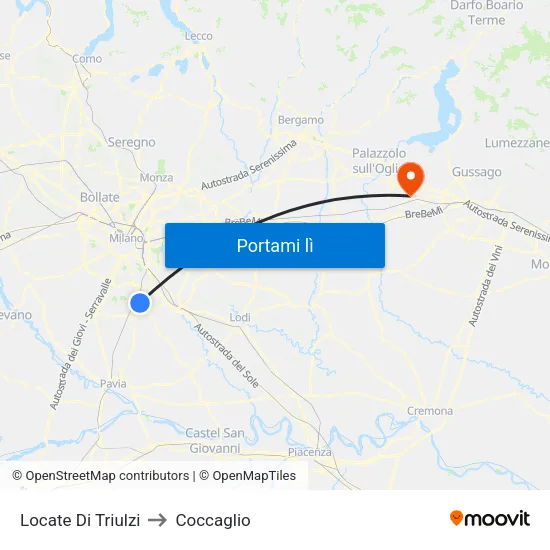 Locate Di Triulzi to Coccaglio map