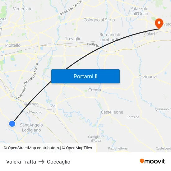 Valera Fratta to Coccaglio map
