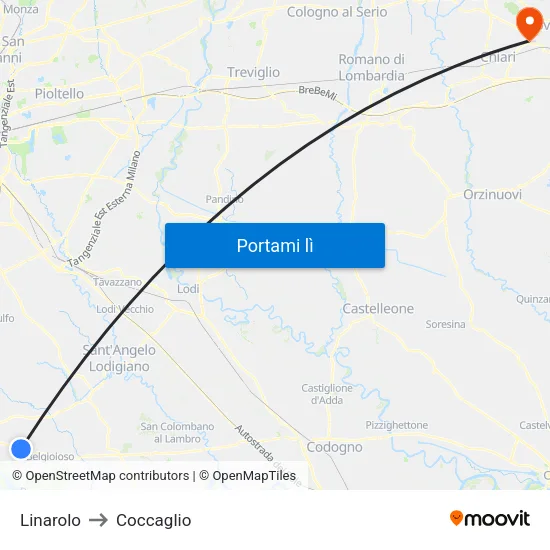 Linarolo to Coccaglio map