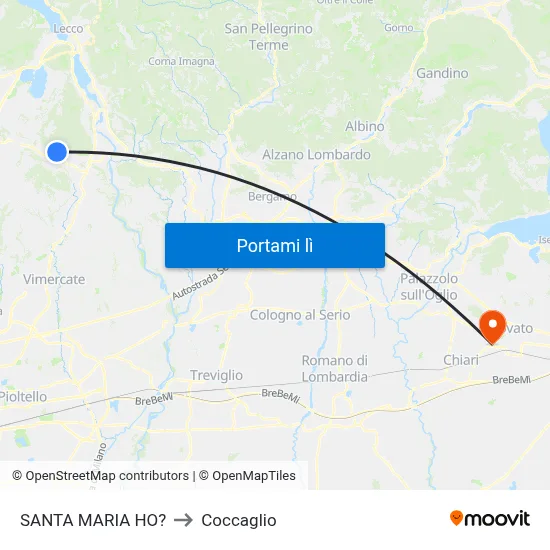 SANTA MARIA HO? to Coccaglio map
