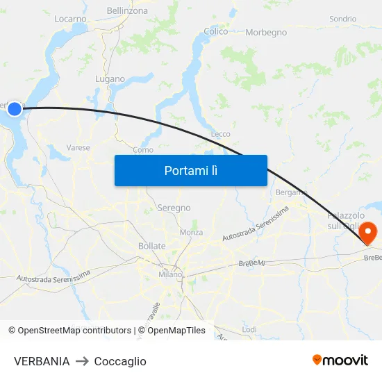 VERBANIA to Coccaglio map
