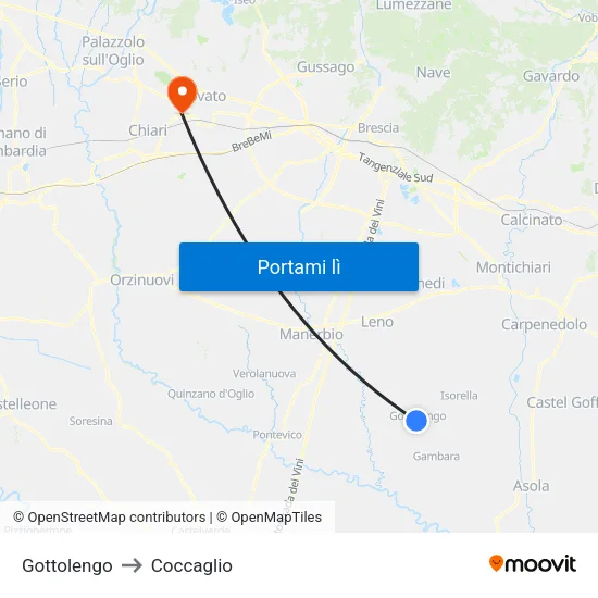 Gottolengo to Coccaglio map