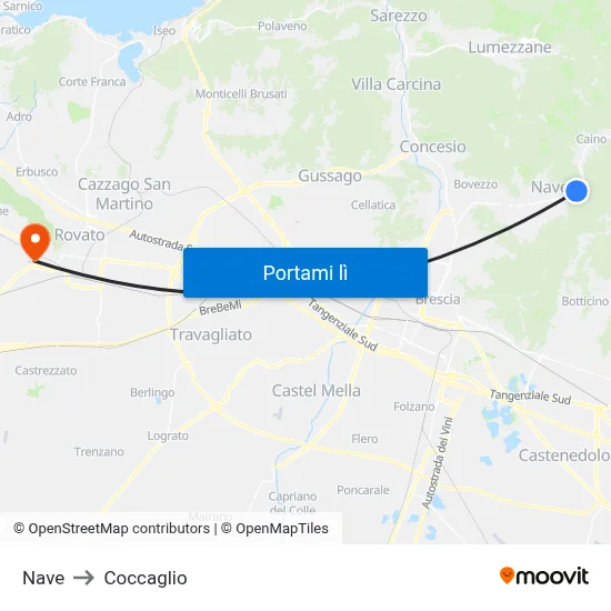 Nave to Coccaglio map