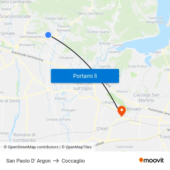 San Paolo D' Argon to Coccaglio map