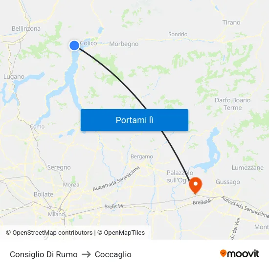 Consiglio Di Rumo to Coccaglio map
