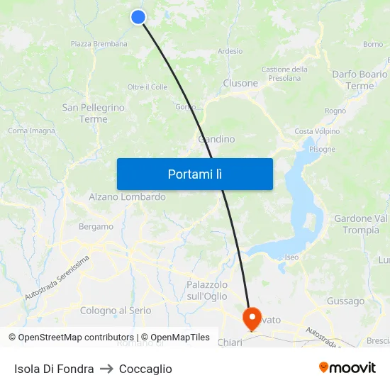 Isola Di Fondra to Coccaglio map