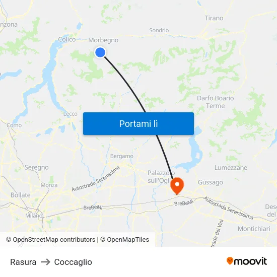 Rasura to Coccaglio map