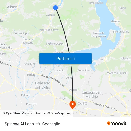 Spinone Al Lago to Coccaglio map