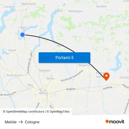 Melide to Cologne map