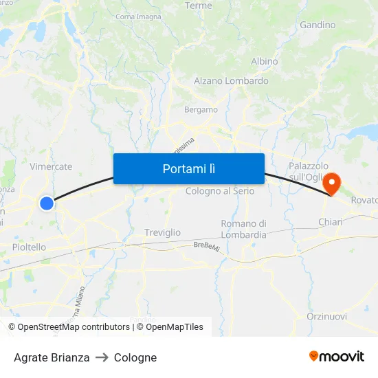 Agrate Brianza to Cologne map
