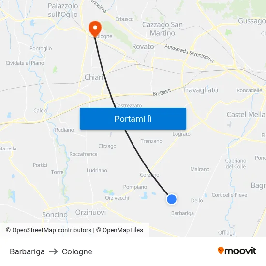 Barbariga to Cologne map
