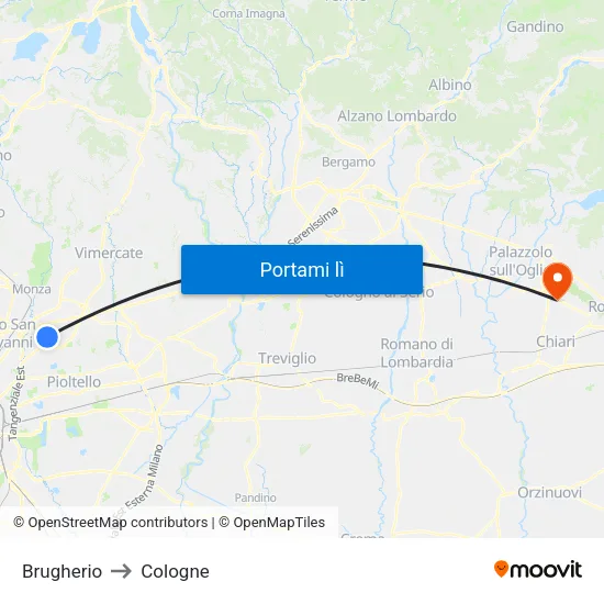 Brugherio to Cologne map
