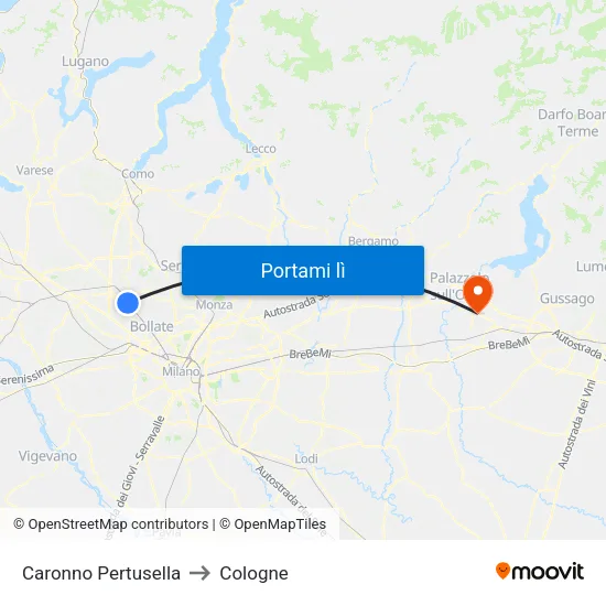 Caronno Pertusella to Cologne map