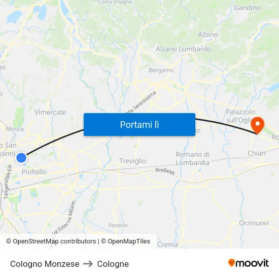 Cologno Monzese to Cologne map