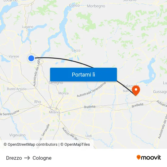 Drezzo to Cologne map