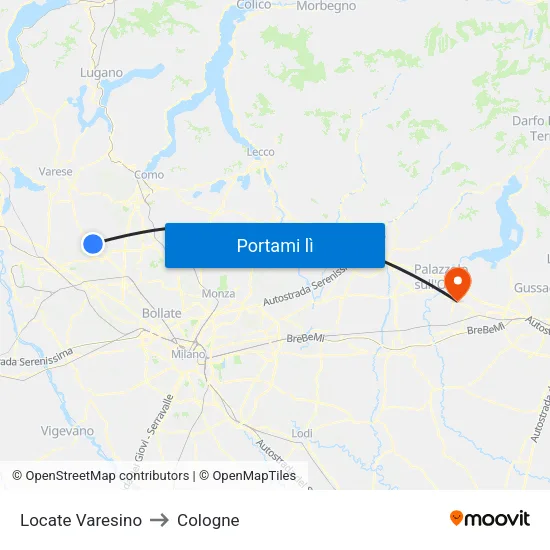 Locate Varesino to Cologne map