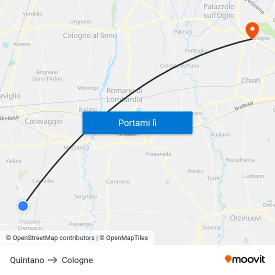 Quintano to Cologne map