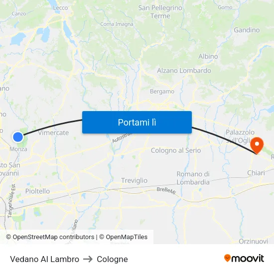 Vedano Al Lambro to Cologne map