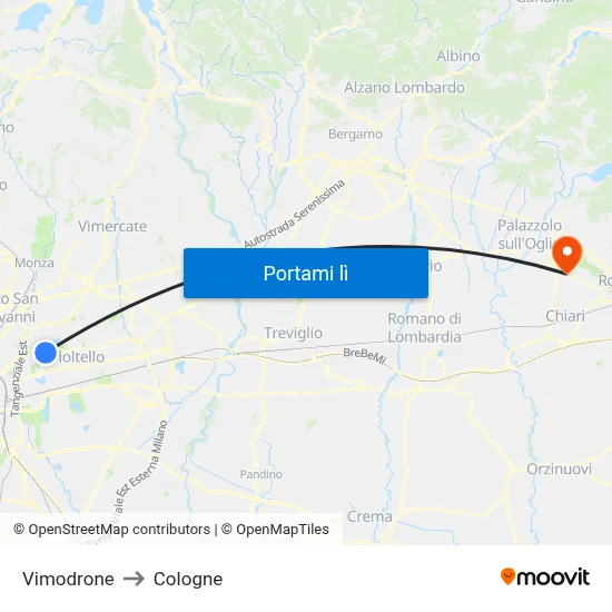 Vimodrone to Cologne map