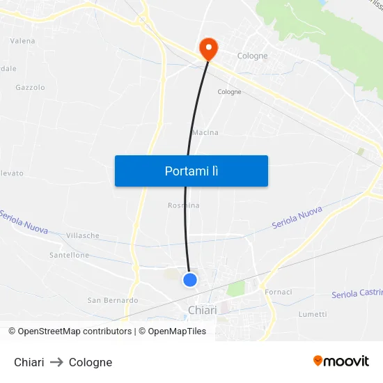 Chiari to Cologne map