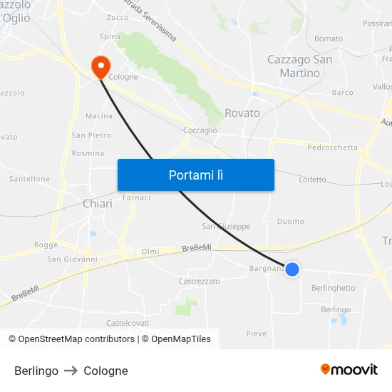 Berlingo to Cologne map