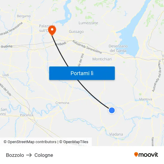 Bozzolo to Cologne map