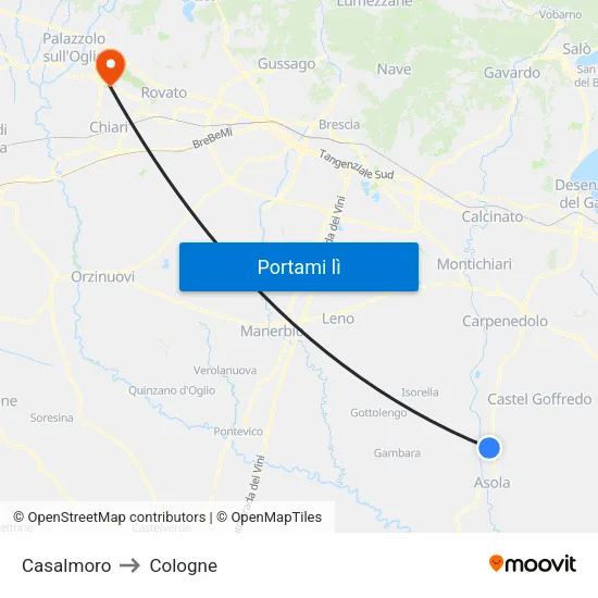 Casalmoro to Cologne map