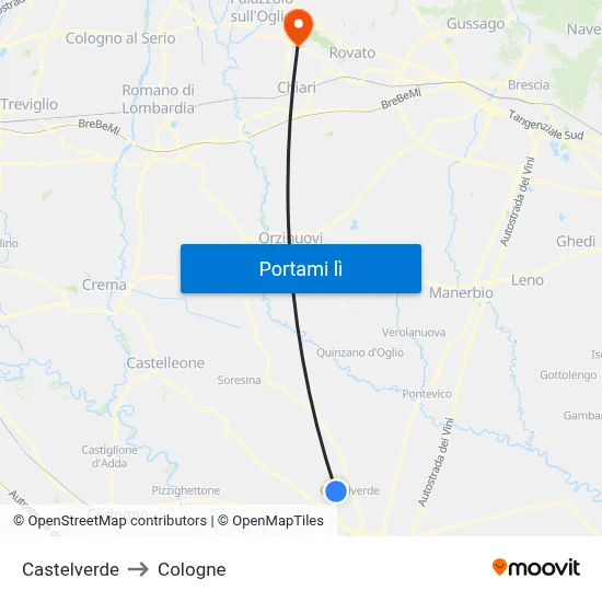 Castelverde to Cologne map