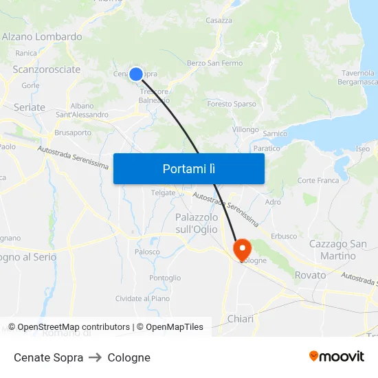 Cenate Sopra to Cologne map