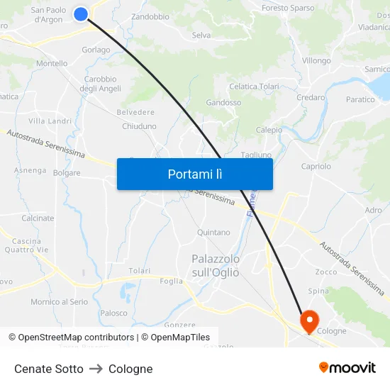 Cenate Sotto to Cologne map