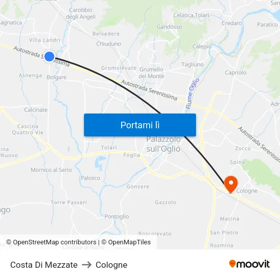 Costa Di Mezzate to Cologne map