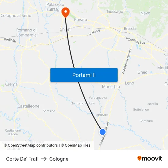Corte De' Frati to Cologne map