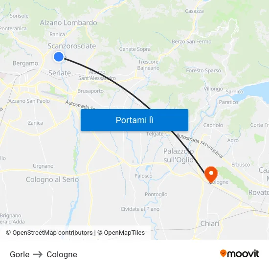 Gorle to Cologne map