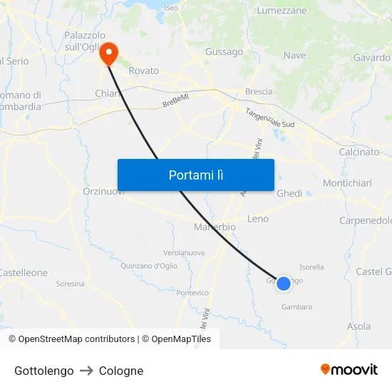Gottolengo to Cologne map