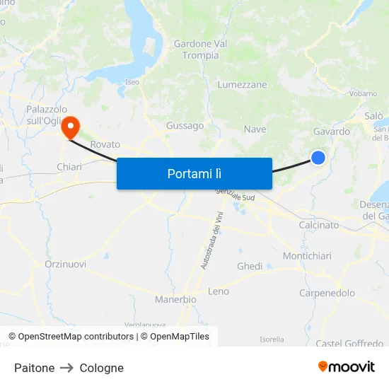 Paitone to Cologne map