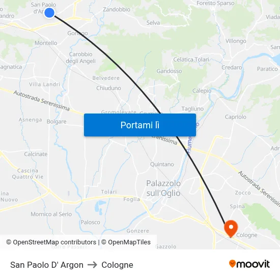 San Paolo D' Argon to Cologne map
