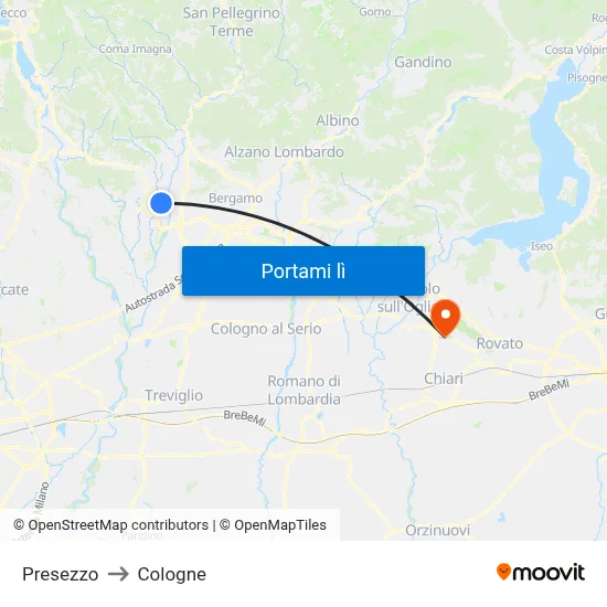 Presezzo to Cologne map