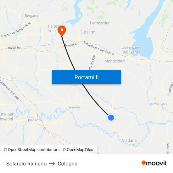 Solarolo Rainerio to Cologne map