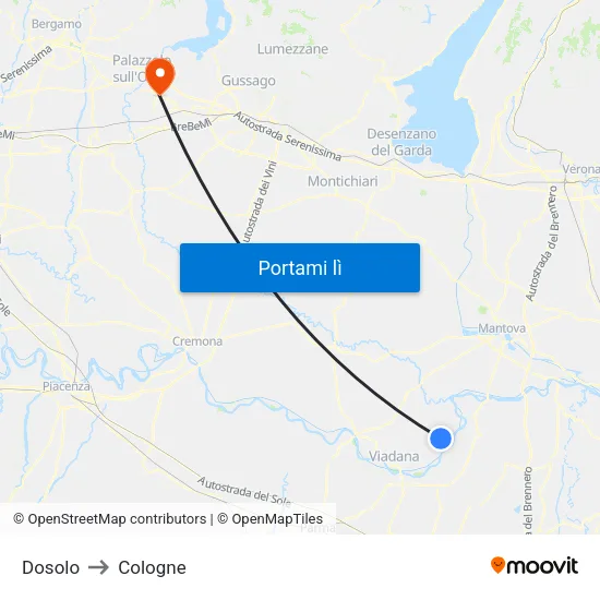 Dosolo to Cologne map