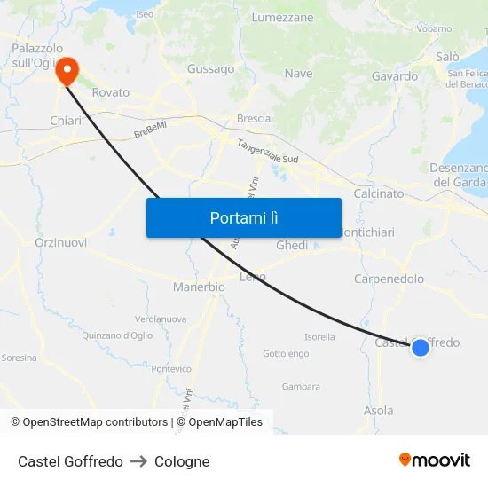 Castel Goffredo to Cologne map